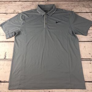 Nike Golf Standard Fit Dri Fit‎ Polo Shirt Size M Light Blue Short Sleeve Flaw